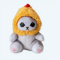 お子様向けの、かわいくて柔らかい黄色のフード付き猫のぬいぐるみ - The Plush Company