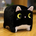 柔らかくて四角い猫のぬいぐるみ。心地よく、ご自宅にぴったり。ブラック。The Plush Company