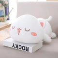 口を開けたカラフルなぬいぐるみ猫、白 / 65cm