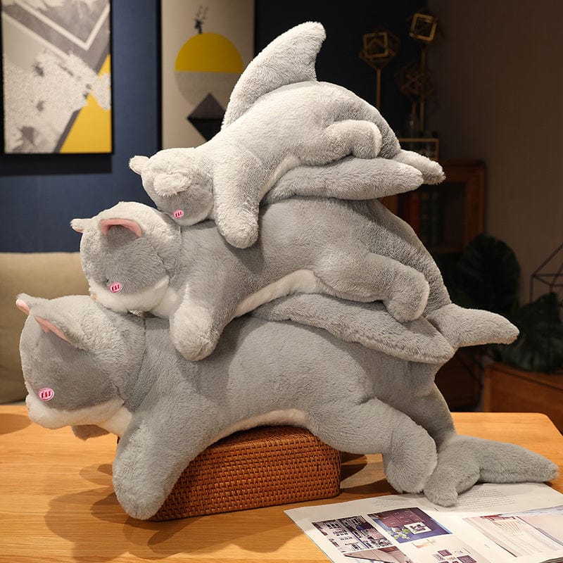 サメと猫のぬいぐるみ、50cm