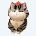 柔らかくて抱き心地の良いグレーのトラ猫の皇帝猫のぬいぐるみ、30cm、The Plush Company