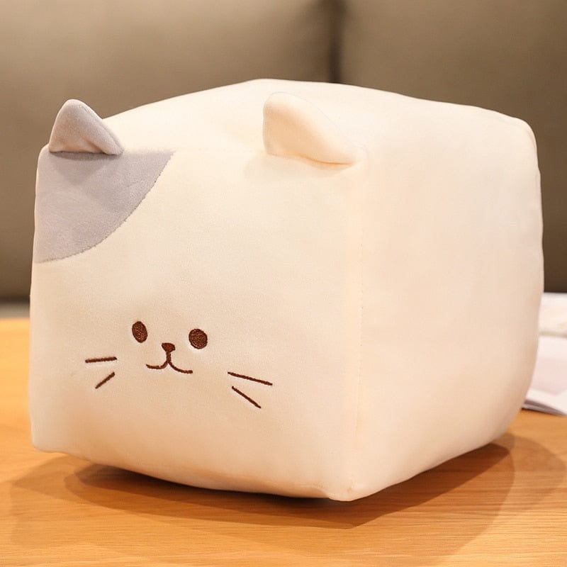 箱型ぬいぐるみ猫 25cm / ホワイト