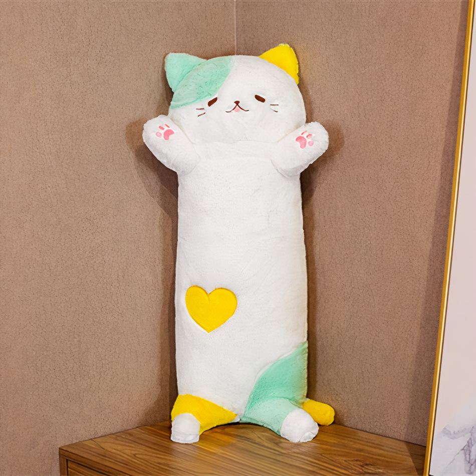 巨大で柔らかい猫のぬいぐるみ、くつろげる居心地の良い寝室用グリーンぬいぐるみ会社
