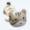 グレーの猫のぬいぐるみ、柔らかく抱きしめたくなる枕、室内装飾、40cm、The Plush Company