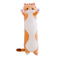 小さな足が付いた長い猫のぬいぐるみ、90cm / オレンジ