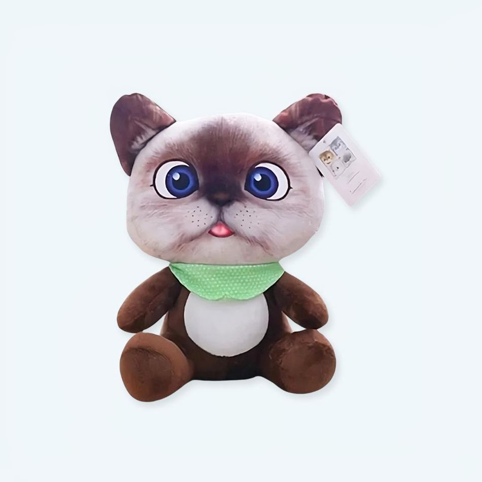 柔らかい茶色の猫のぬいぐるみ、子供用、漫画デザイン、抱きしめたくなる、The Plush Company