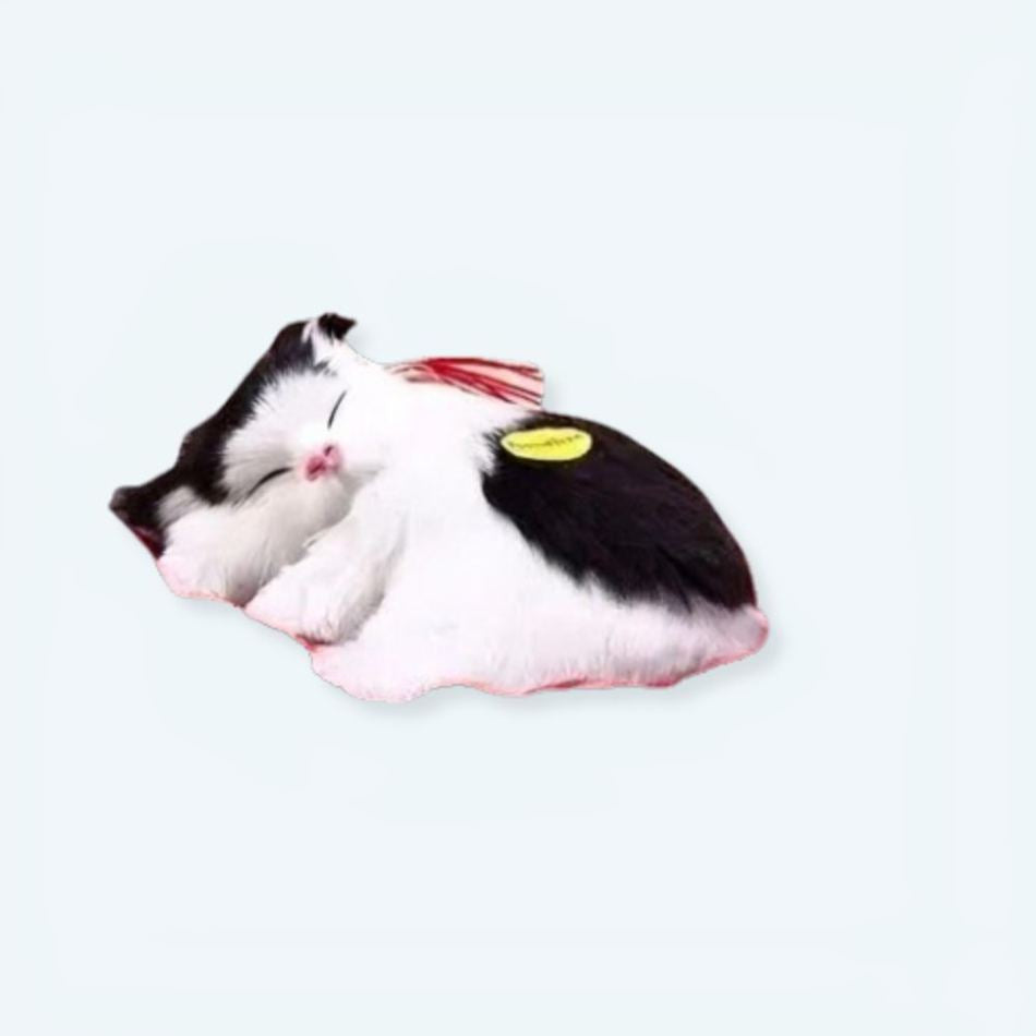お子様の睡眠に最適な、柔らかい白黒の猫のぬいぐるみ - The Plush Company