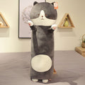 ぬいぐるみ猫枕、柔らかくてかわいい、抱きしめたくなる、60cm / グレー、The Plush Company