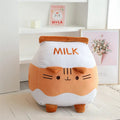 チョコレートミルクカートンスクイシュマロ猫ぬいぐるみ、22cm