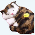 La Compagnie de la Peluche の柔らかくて抱き心地の良い眠っている茶色のトラ猫のぬいぐるみ