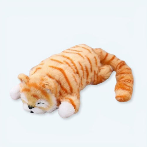 抱きしめて眠れるお子様にぴったりの、柔らかいオレンジ色のトラ猫のぬいぐるみ - The Plush Company