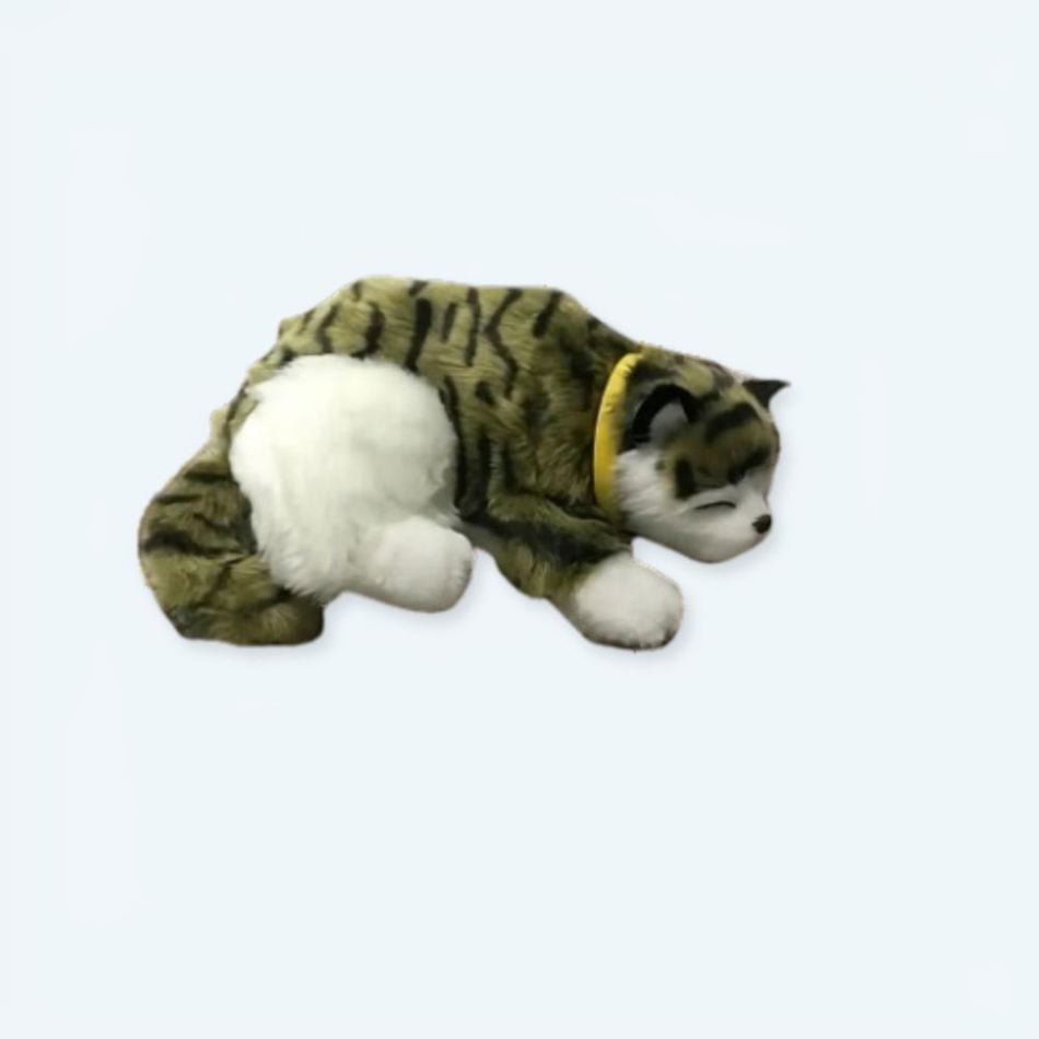 心地よい眠りのための柔らかい緑のトラ猫のぬいぐるみ The Plush Company