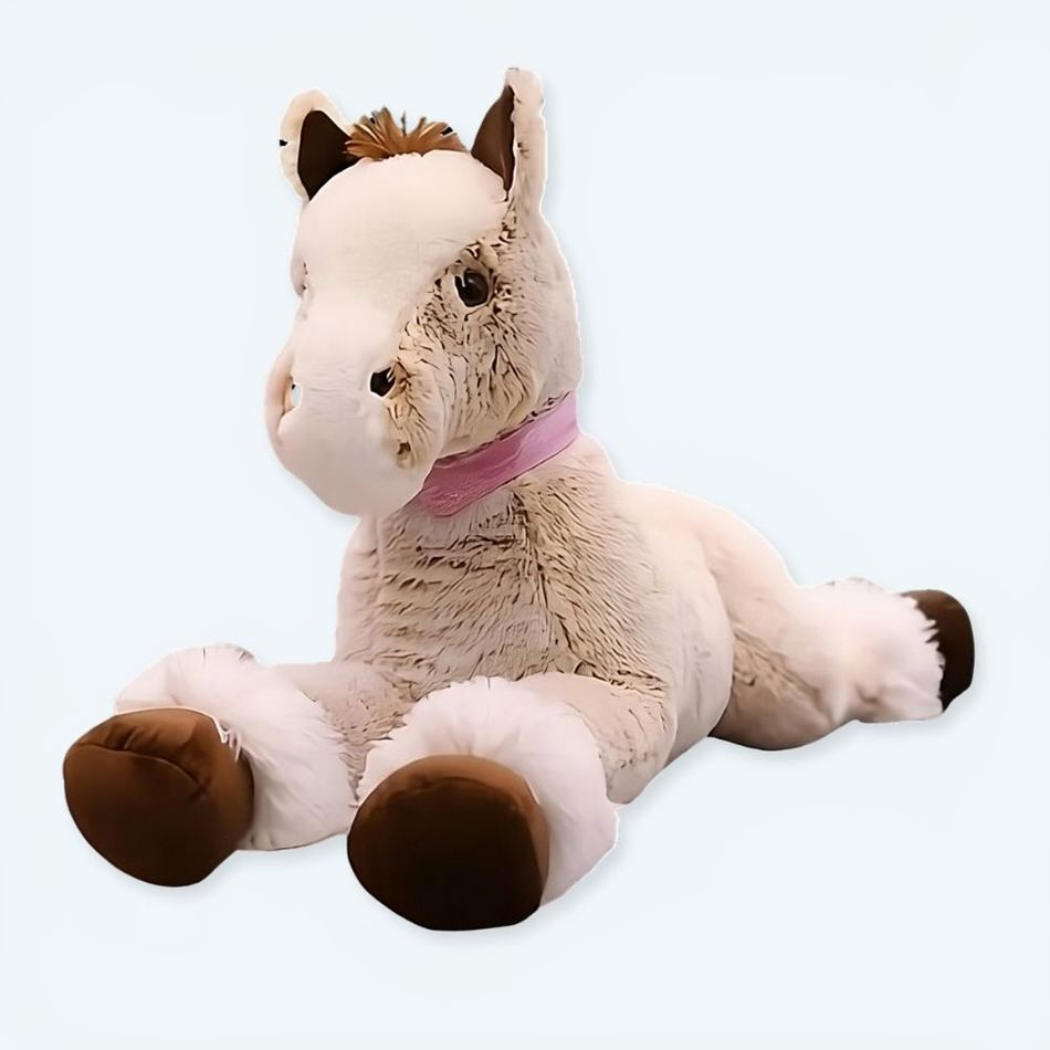 柔らかいベージュのぬいぐるみの馬、子供用の快適な睡眠仲間、The Plush Company