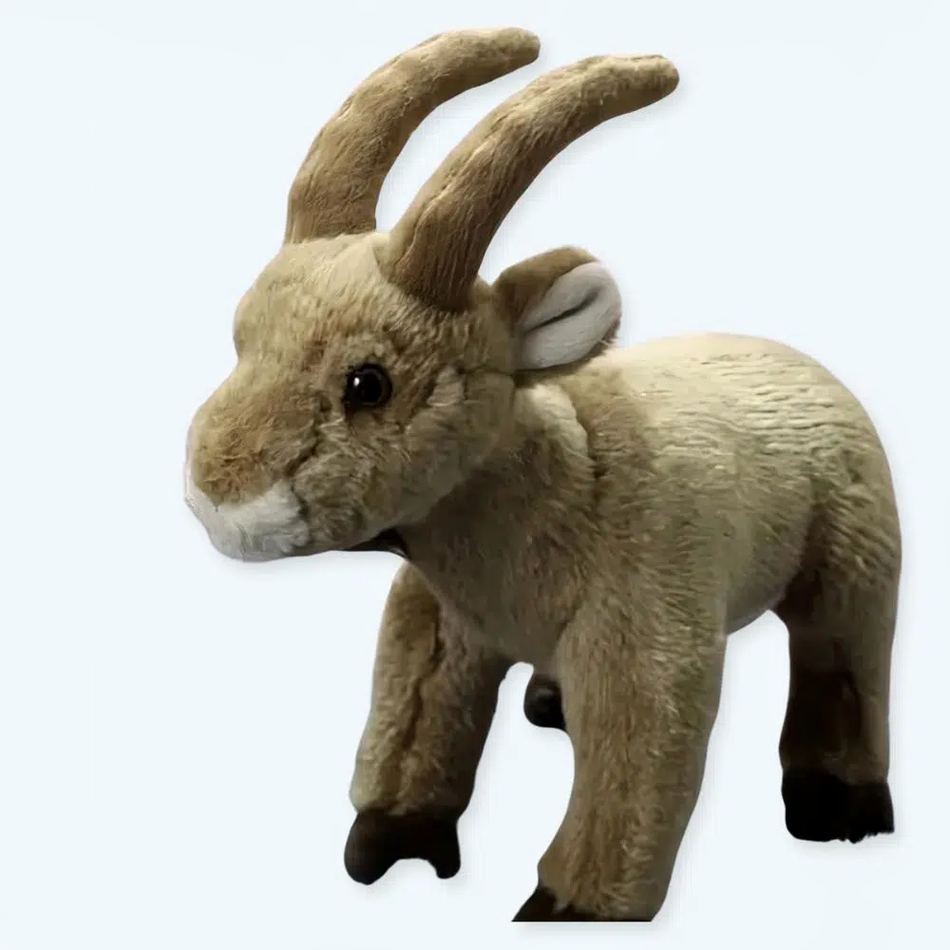 冬や山岳地帯での使用に最適な、柔らかくて抱き心地の良いシロイワヤギのぬいぐるみ。Plush Company