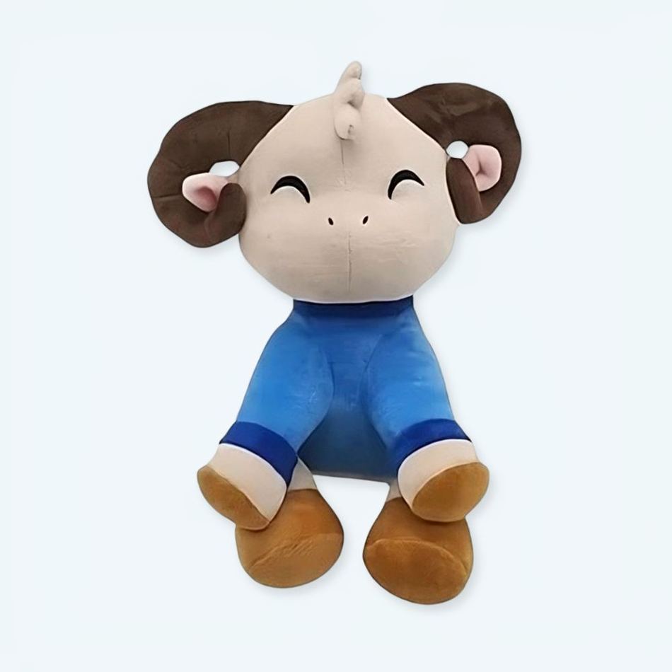柔らかくて抱きしめたくなる子供用ヤギのぬいぐるみ、ウール製、The Plush Company