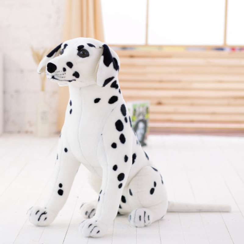 柔らかいダルメシアン犬のぬいぐるみ、子供のための抱きしめやすい仲間、座っている