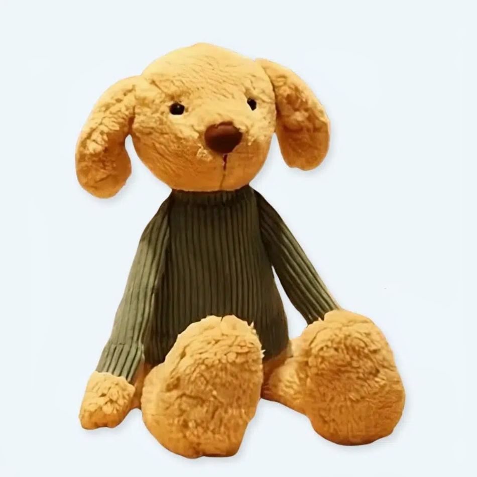 冬のお子様にぴったりの、柔らかくて抱きしめやすいぬいぐるみ犬 The Plush Company