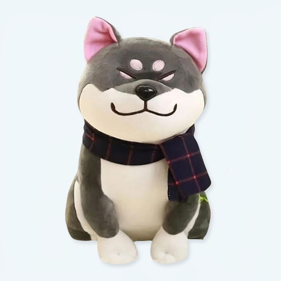 柔らかいグレーの犬のぬいぐるみ。お子様のお部屋にぴったりの、心地よい仲間です。The Plush Company