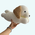 ぬいぐるみの犬用枕、柔らかいかぎ針編み、リラックス、心地良い、The Plush Company