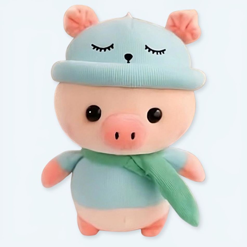 柔らかくて楽しい、抱きしめたくなるような青いブタのぬいぐるみ（子供用、25cm）、The Plush Company