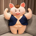 55cm ブラウン ボディビルダー ピッグ ぬいぐるみ
