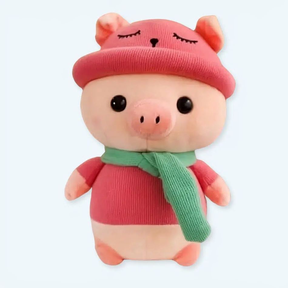 愛らしいピンクのブタのぬいぐるみ、柔らかくて抱きしめたくなる、25cm、The Plush Company