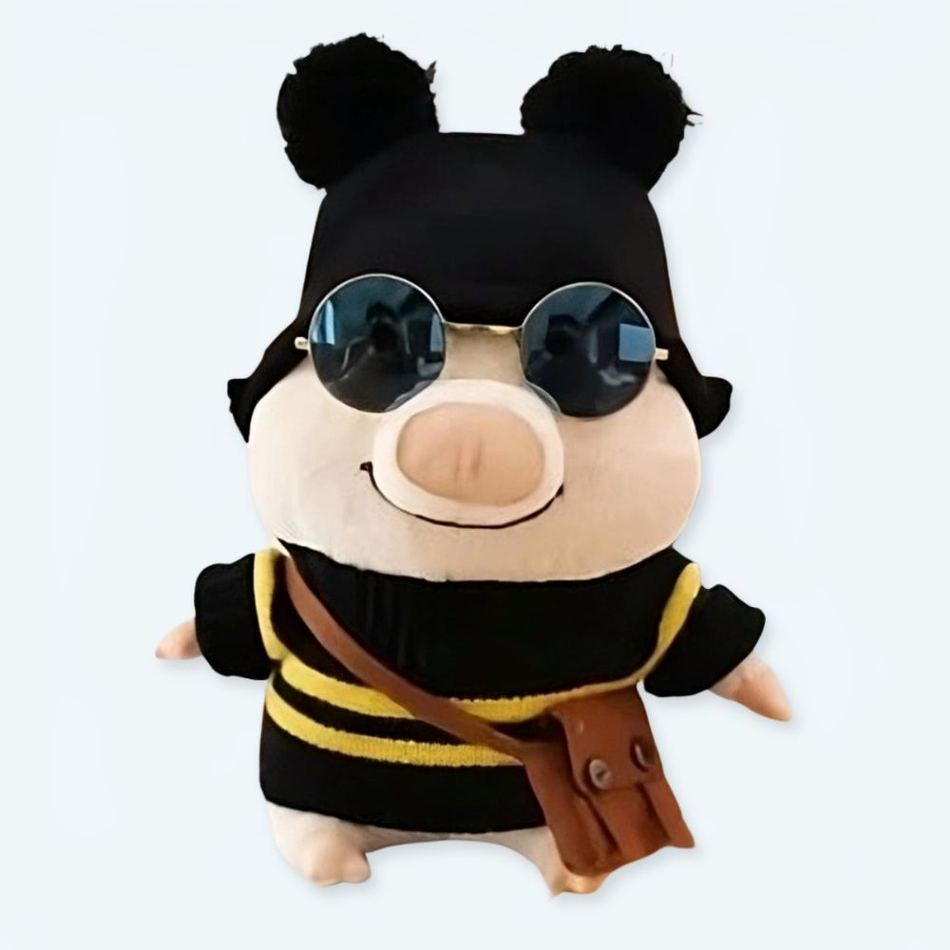 面白い蜂に扮した柔らかいピンクのぬいぐるみの豚 The Plush Company