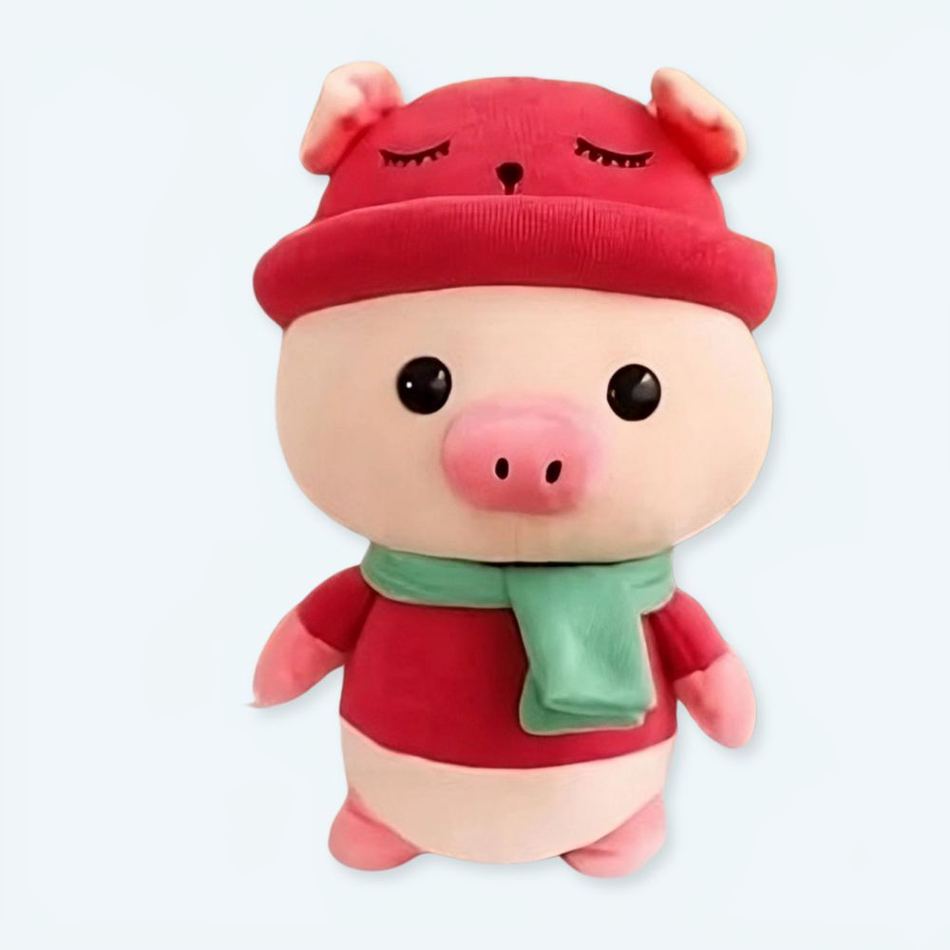 赤い服を着たぬいぐるみの豚、柔らかくて抱き心地が良い、25cm、子供用、The Plush Company
