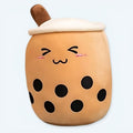 柔らかい茶色のバブルティーぬいぐるみクッション、22～24cm、抱き心地が良い、22～24cm、The Plush Company