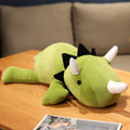 たてがみと角のある恐竜のぬいぐるみ、35cm / グリーン