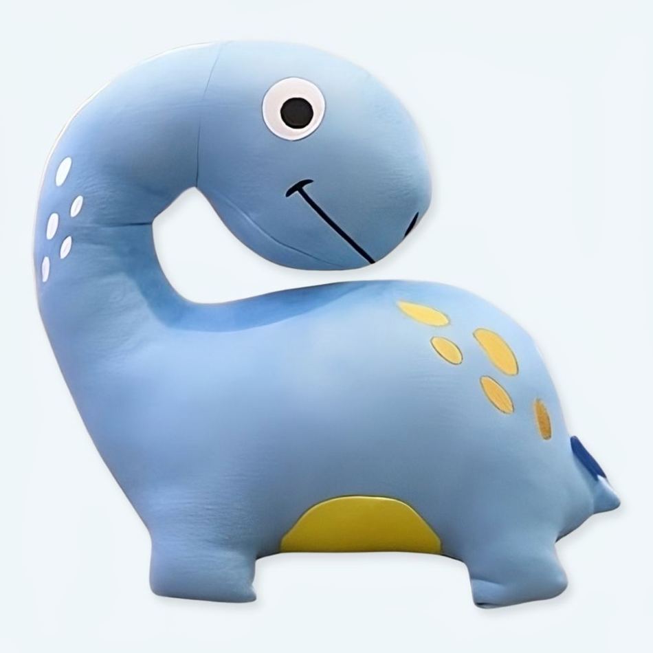 柔らかくて面白い、子供向けの青い恐竜のぬいぐるみ - La Compagnie de la Peluche からの贈り物