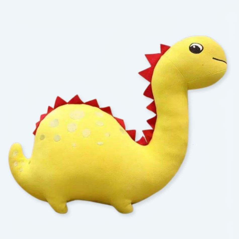 子供部屋にぴったりの、柔らかくて楽しい黄色の恐竜のぬいぐるみ。The Plush Company