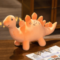 背中にスパイクが付いたオレンジ色の恐竜のぬいぐるみ、35cm