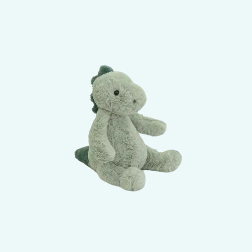 子供部屋にぴったりの柔らかい緑色の恐竜のぬいぐるみ - The Plush Company