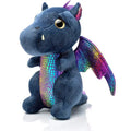 光沢のある腹を持つ黒いドラゴンのぬいぐるみ
