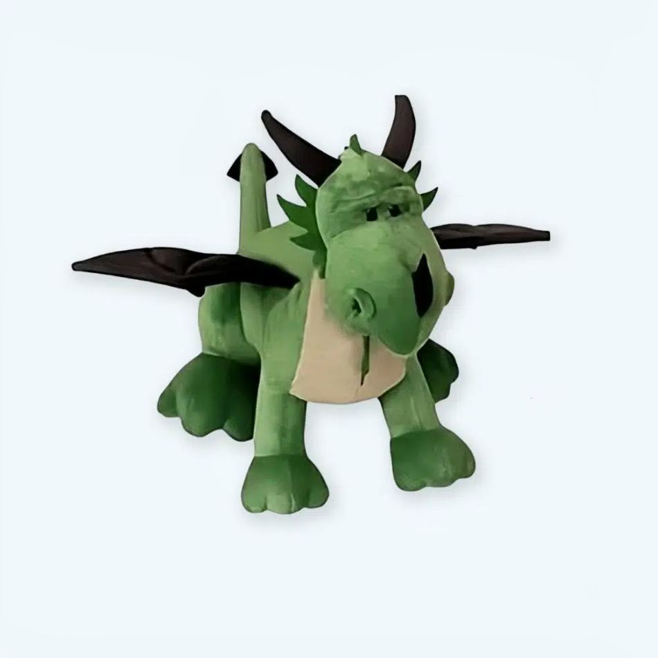 柔らかい緑のドラゴンのぬいぐるみ、子供用、素敵な抱きしめたくなるおもちゃ、35cm、The Plush Company