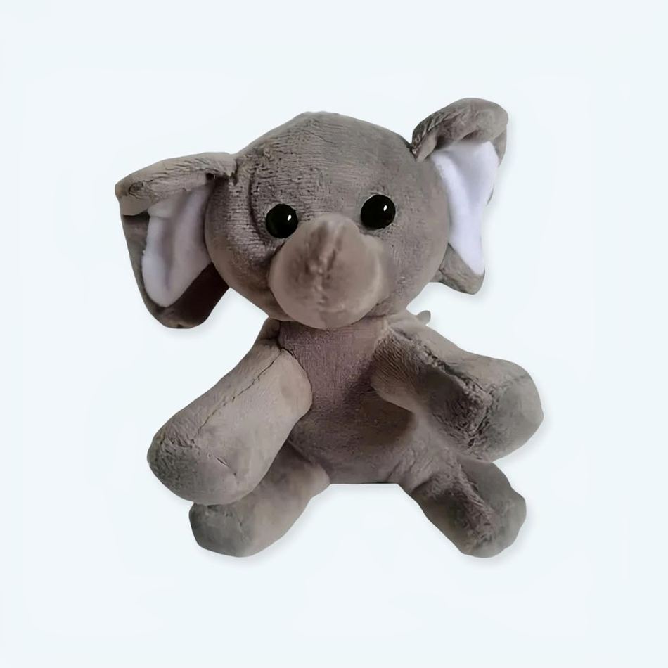 柔らかいグレーの子供用ぬいぐるみ象、かわいいジャングルデザイン、The Plush Company