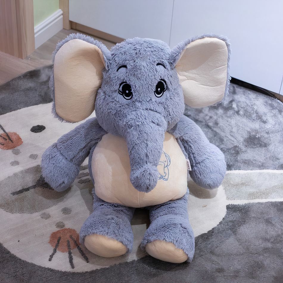 ぬいぐるみのようなグレーの巨大な象のぬいぐるみ、58cm、The Plush Company