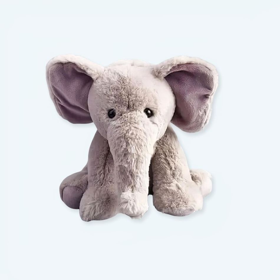 子供部屋用のグレーのベルベットの象のぬいぐるみ - The Plush Company