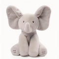 幼児の発達を促す、柔らかくインタラクティブな象のぬいぐるみ、グレー、The Plush Company