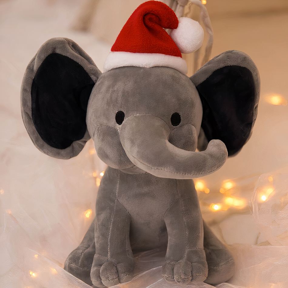 柔らかいクリスマスの象のぬいぐるみ、子供用、抱きしめたくなるグレー、The Plush Company