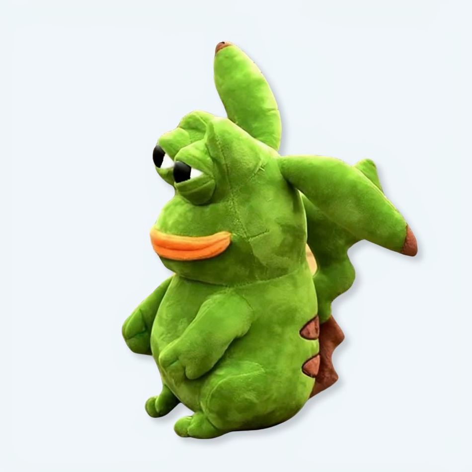 柔らかい緑色のピカチュウのカエルのぬいぐるみ（子供用） - お子様が楽しめる - The Plush Company