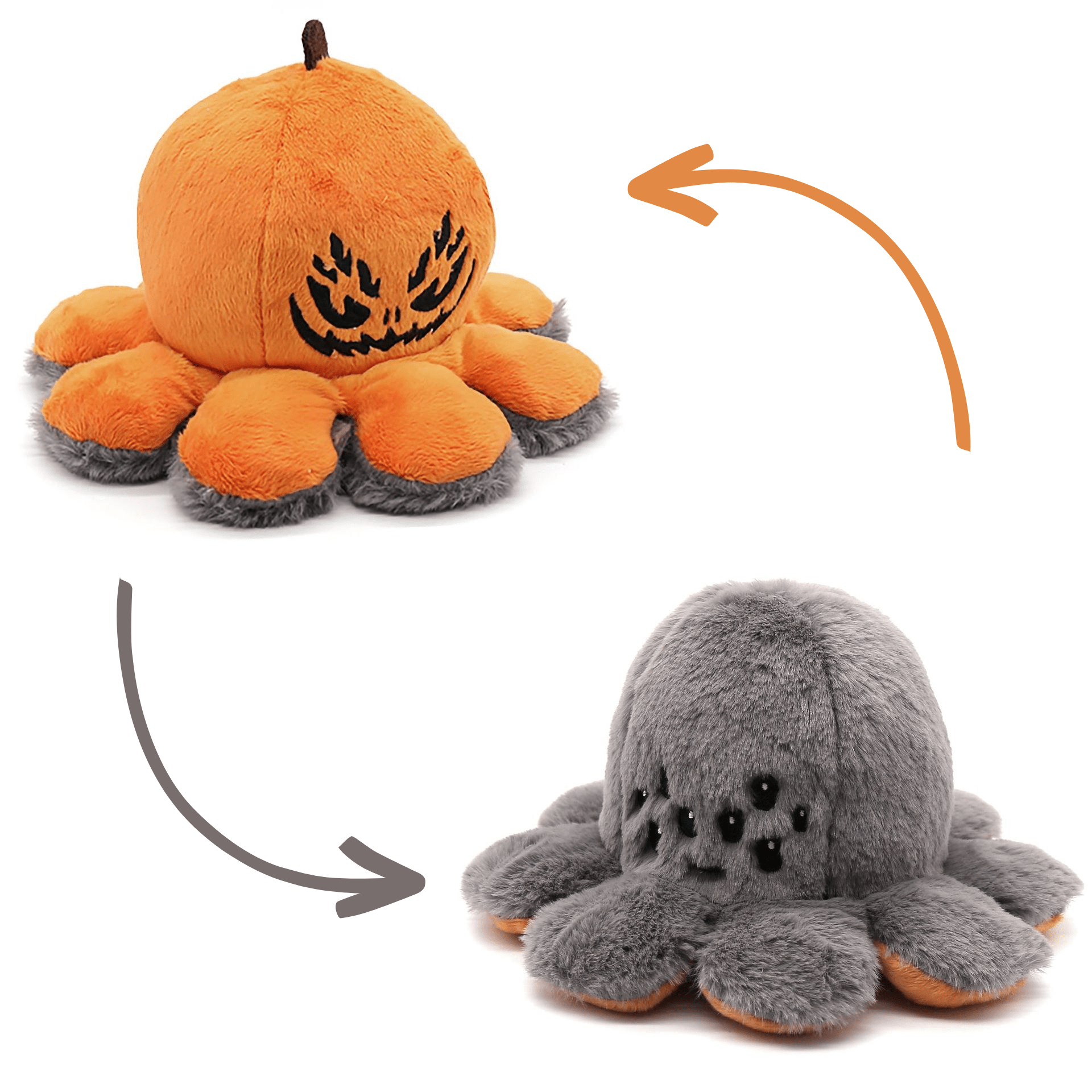 リバーシブルハロウィーンぬいぐるみクモとカボチャ