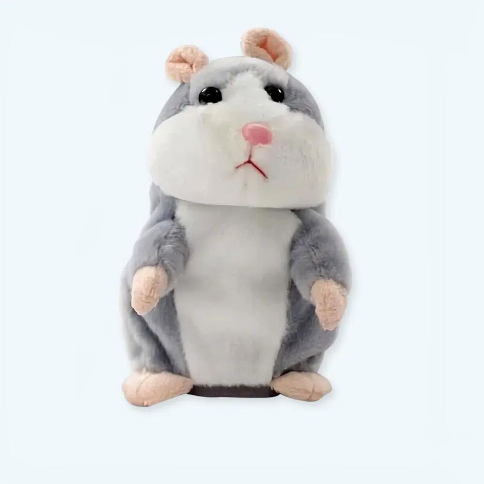 柔らかくてインタラクティブな、子供向けの灰色のハムスターのぬいぐるみ - The Plush Company