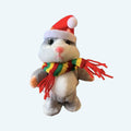 柔らかくて暖かいインタラクティブなグレーのクリスマスハムスターぬいぐるみ - The Plush Company