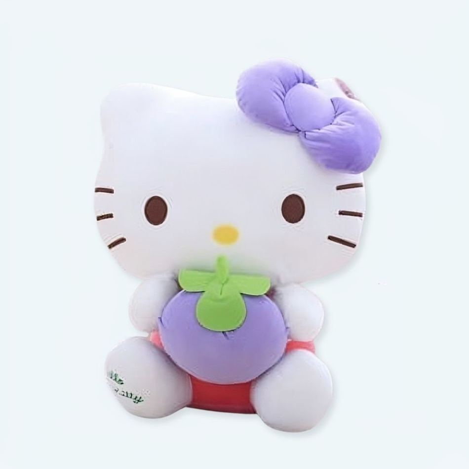 ハローキティ ブルーベリーのふわふわぬいぐるみ（30cm）。子供用ぬいぐるみの世界から。The Plush Companyより