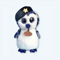 子供部屋にぴったりの、ふわふわのミリタリーブルーのフクロウのぬいぐるみ。The Plush Company