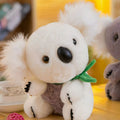 柔らかくて抱き心地の良い、グレーと白のコアラのぬいぐるみ（子供用、18cm / 白）。Plush Company