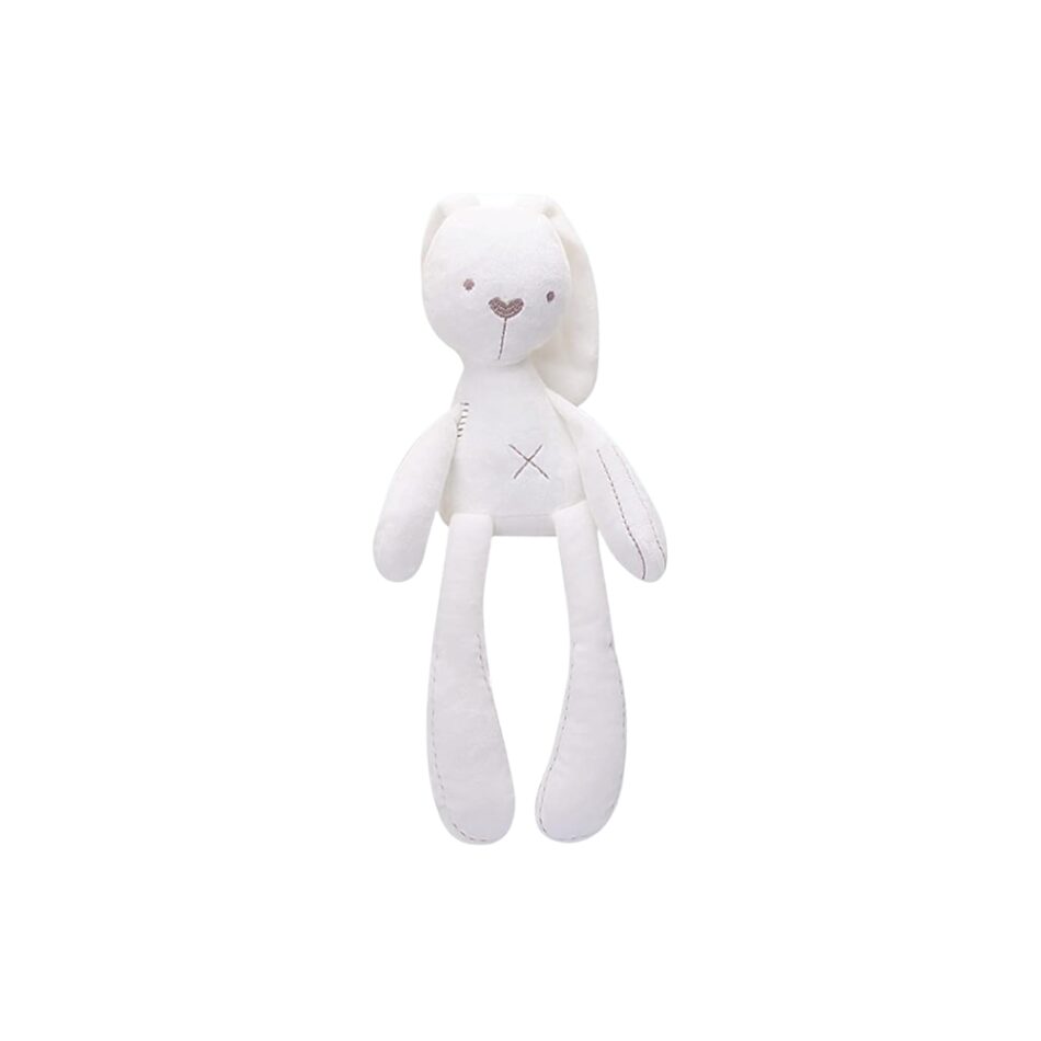 柔らかくて抱きしめたくなるピンクと白のウサギのぬいぐるみ、子供部屋の装飾用、白、The Plush Company