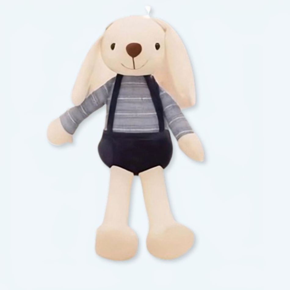 お子様の部屋の装飾に最適な、柔らかくて抱きしめたくなる青いウサギのぬいぐるみ - The Plush Company